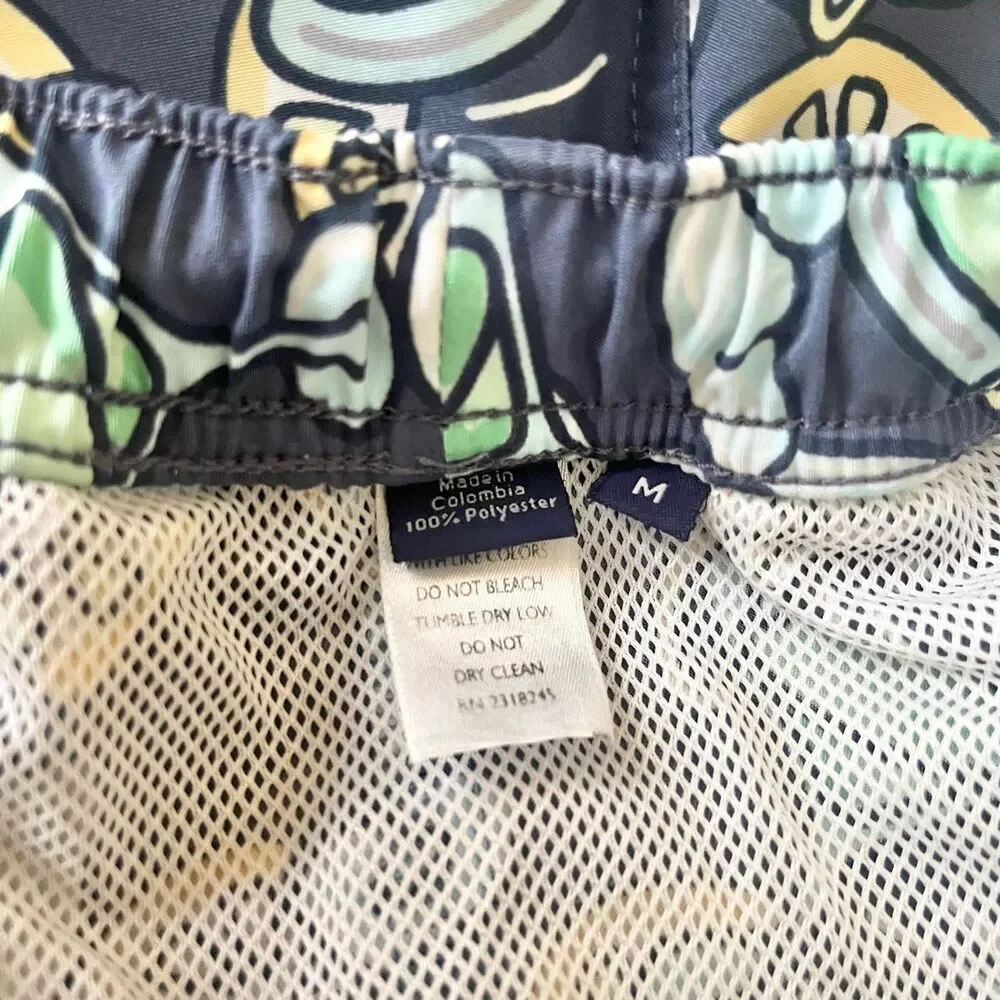 Vineyard Vines Swim Trunks Men's Medium Blue Shrimp Cocktail Beach Pool Tropical